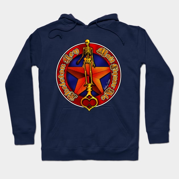 Skeleton Key Malt Liquor Ale (Back Print) Hoodie by Harley Warren